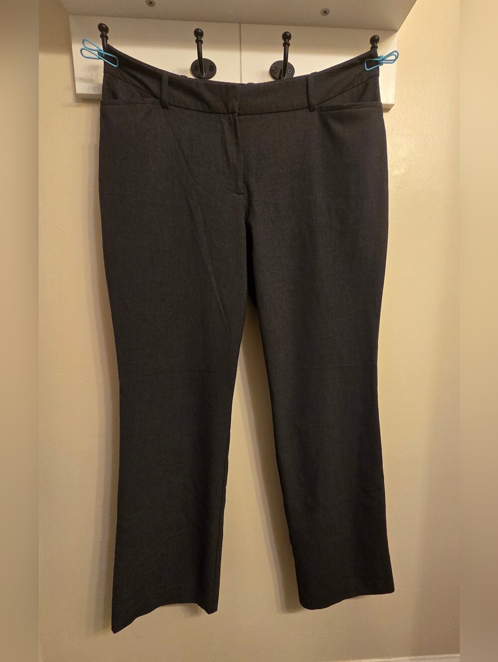 Liz Claiborne Audra Gray Dress Pants 14 Stretch Classic Work Wear Bootcut Slacks